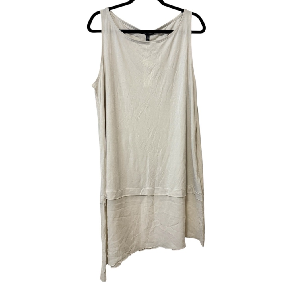 Eileen Fisher Bateau Bone Asymmetrical Tiered Slip Tunic Sz‎ XL